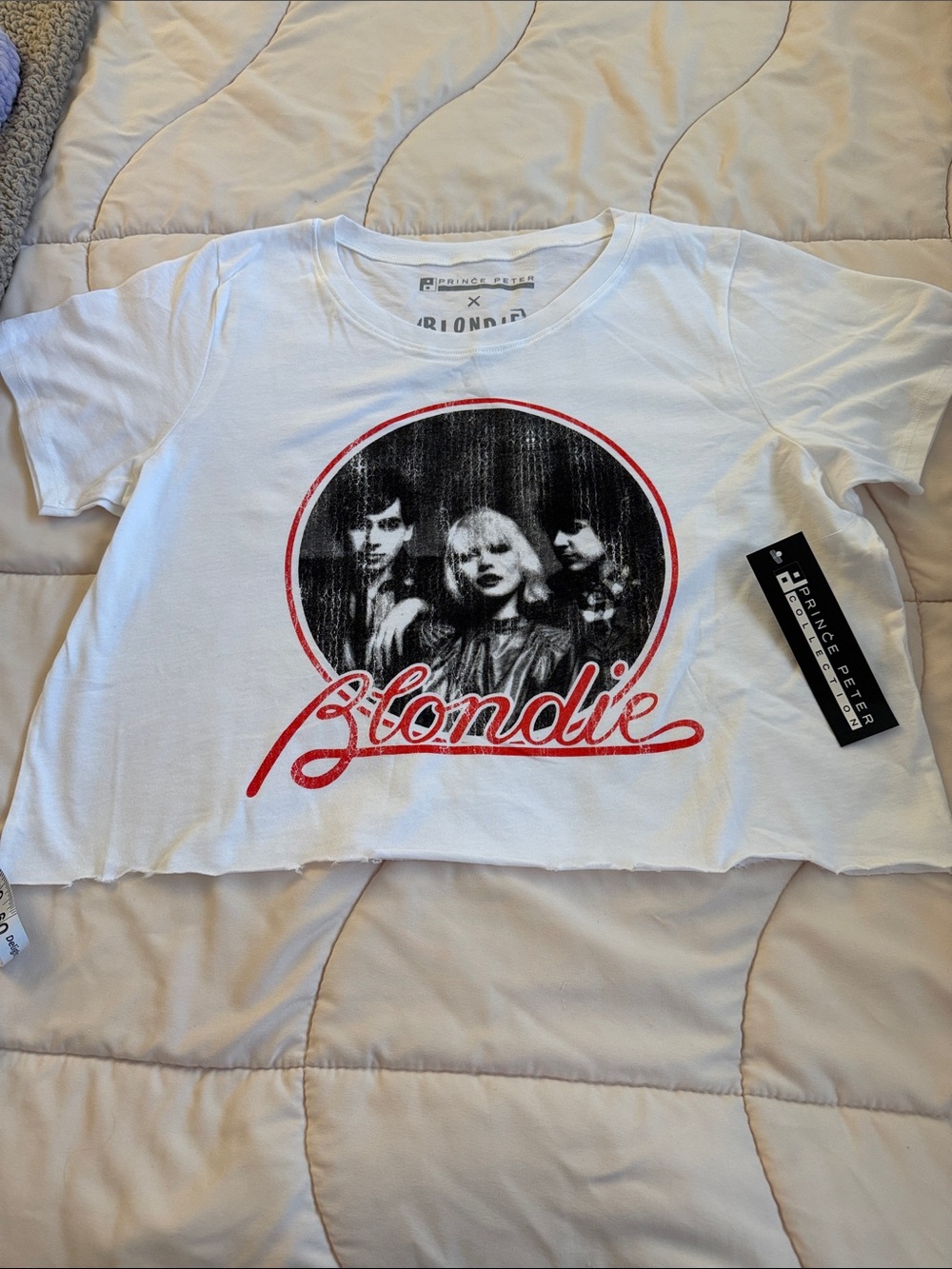 Prince Peter Collection White Blondie Graphic Tee with Red Script